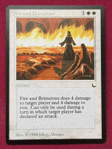 "Fire And Brimstone" - Magic The Gathering Card - The Dark
