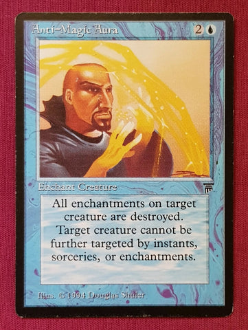 "Anti-Magic Aura" - Magic The Gathering Card - Legends