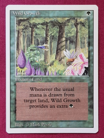 "Wild Growth" x4 - Magic The Gathering Card - Revised - 4-Card Playset