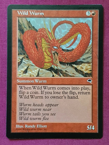 "Wild Wurm" - Magic The Gathering Card - Tempest