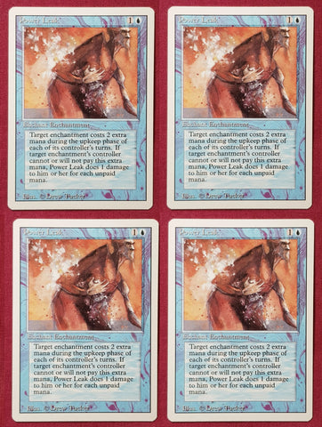 "Power Leak" - Magic The Gathering Card - Revised - 4-Card Playset