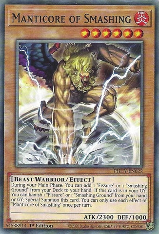 "Manticore Of Smashing" PHHY-EN022 - Yu-Gi-Oh! - 3x Cards - Photon Hypernova