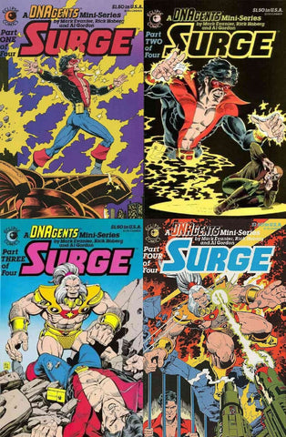 Surge #1-#4 (4x Comic LOT) - Eclipse Comics - 1984 - DNAgents Mini-Series