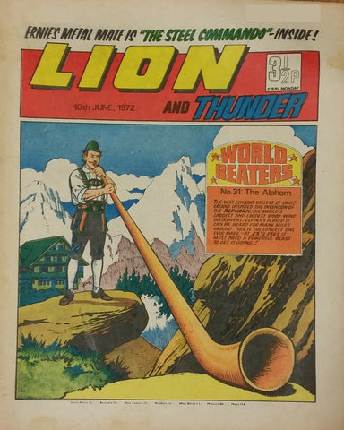 Lion And Thunder Comic x3 - British Comic - 10/6/72, 17/6/72, 24/6/72