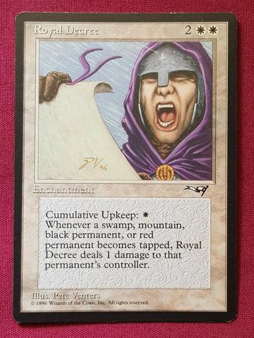 "Royal Decree" - Magic The Gathering Card - Alliances