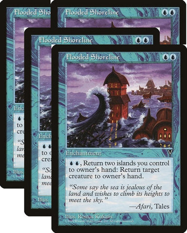 "Flooded Shoreline" x4 - Magic The Gathering Card - Visions - 4-Card Playset