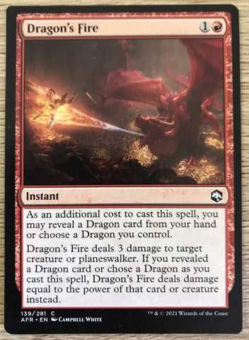 "Dragon's Fire" x4 - Magic The Gathering Card - AFR - 4-Card Playset