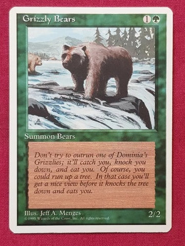 "Grizzly Bears" x4 - Magic The Gathering - 4th Edition - 4-Card Playset