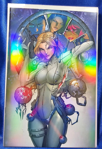 Cyber Spectre #2 - Scout Comics - 2018 - Ivie League Foil Virgin - Ltd to 200
