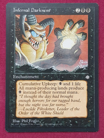 "Infernal Darkness" - Magic The Gathering Card - Ice Age