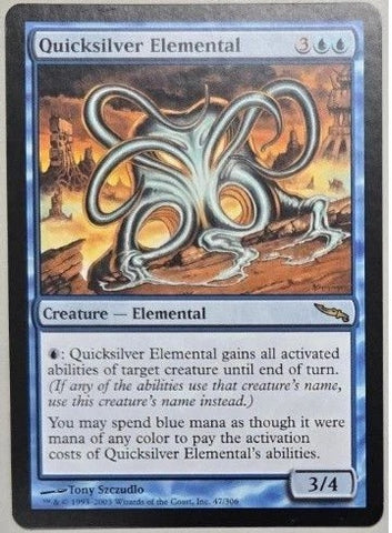 "Quicksilver Elemental" - Magic The Gathering Card - Mirrordin