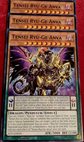 "Tensei Ryu-Ge Anva" ALIN-EN024 - Yu-Gi-Oh! - 3x Cards - Alliance Insight