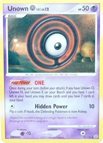Unown 70/132 - Pokémon Card - Secret Wonders - NON-Holo