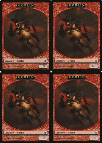 "Creature Goblin" Tokens x4 - Magic The Gathering Card - Shards Of Alara