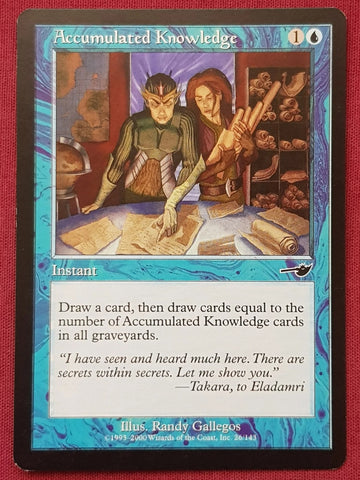 "Accumulated Knowledge" - Magic The Gathering Card - Nemesis