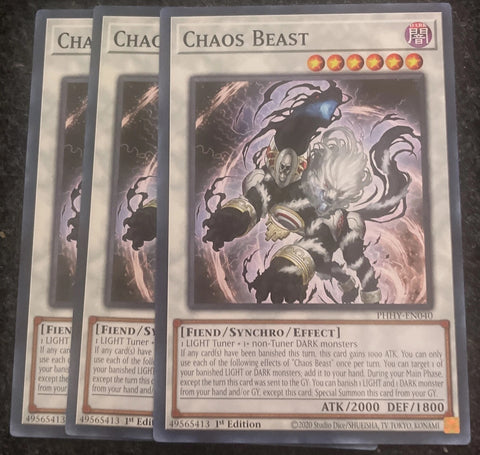"Chaos Beast" PHHY-EN040 - Yu-Gi-Oh! - 3x Cards Playset - Photon Hypernova