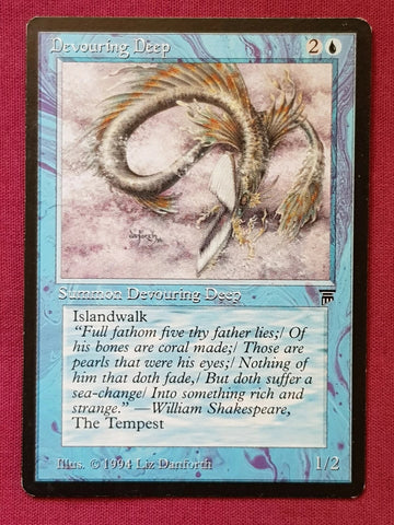 "Devouring Deep" - Magic The Gathering Card - Legends