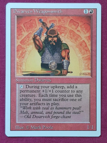 "Dwarven Weaponsmith"- Magic The Gathering Card - Revised