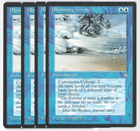 "Illusionary Terrain" x4 - Magic The Gathering Card - Ice Age - 4-Card Playset