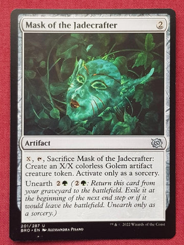 "Mask Of The Jadecrafter" - Magic The Gathering Card - The Brothers War