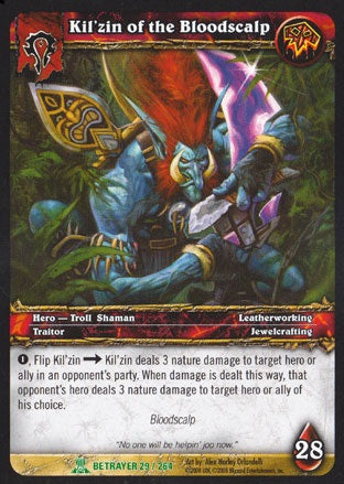 "Kil'Zin Of The Bloodscalp" - World Of Warcraft Card
