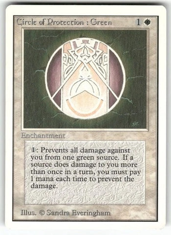 "Circle Of Protection: Green" - Magic The Gathering - Unlimited