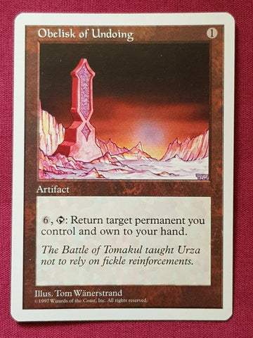 "Obelisk Of Undoing" - Magic The Gathering Card - 5th Edition