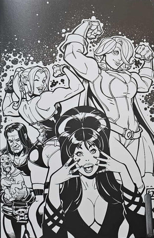 Harley Quinn x Elvira #03 - Dynamite - 2025 - Chad Hardin B&W Virgin Variant
