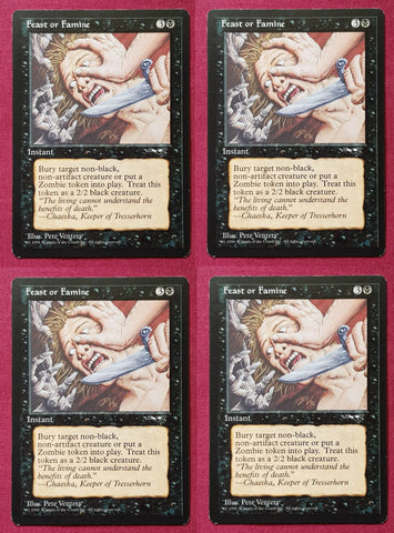 "Feast Or Famine" x4 - Magic The Gathering Card - Alliances - 4-Card Playset