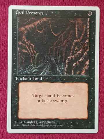 "Evil Presence" - Magic The Gathering Card - 4th Edition