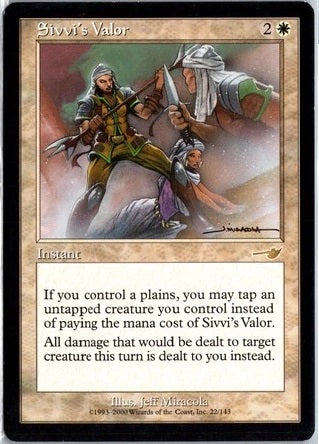 "Sivvi's Valor" - Magic The Gathering Card - Nemesis