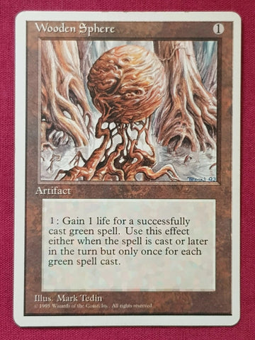 "Wooden Sphere" - Magic The Gathering Card - 4th Edition