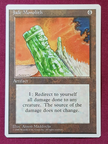"Jade Monolith" - Magic The Gathering Card - 4th Edition