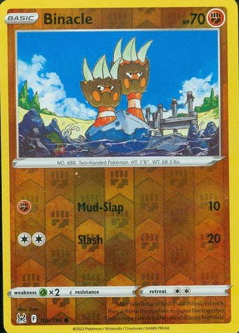 "Binacle" 106/196 Lost Origin - Pokémon Card - Reverse Holo
