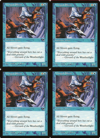 "Winged Sliver" x4 - Magic The Gathering - Tempest - 4-Card Playset