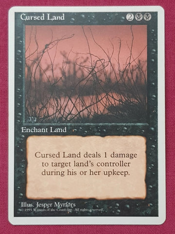 "Cursed Land" - Magic The Gathering Card - 4th Edition