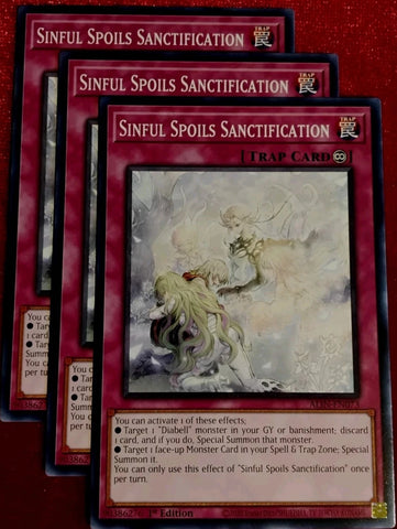"Sinful Spoils Sanctification" ALIN-EN073 - Yu-Gi-Oh! - 3x Cards - Alliance Insight