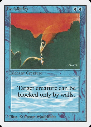 "Invisibility" - Magic The Gathering Card - Unlimited