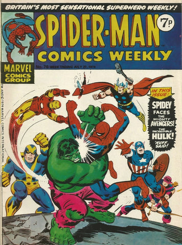 Spider-Man Comics Weekly #74 - Marvel Comics / British - 1974