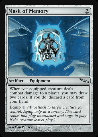 "Mask Of Memory" - Magic The Gathering Card - Mirrodin