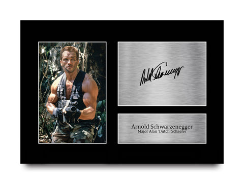 Arnold Schwarzenegger Predator Signed, Framed, Print - Gift