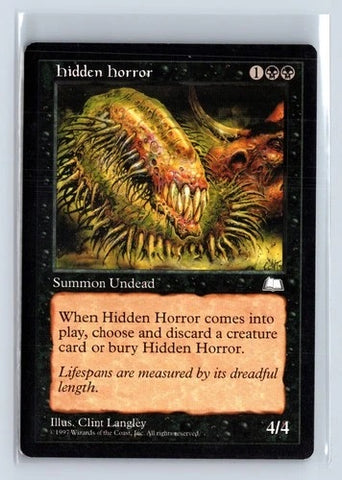"Hidden Horror" - Magic The Gathering Card - Weatherlight
