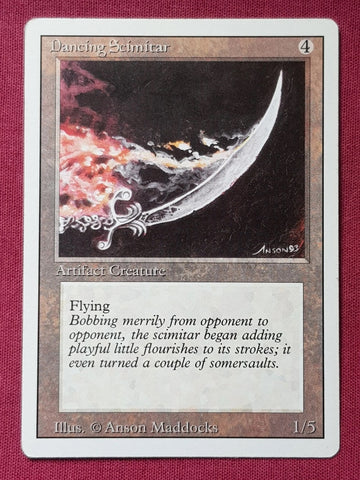 "Dancing Scimitar" - Magic The Gathering Card - Revised