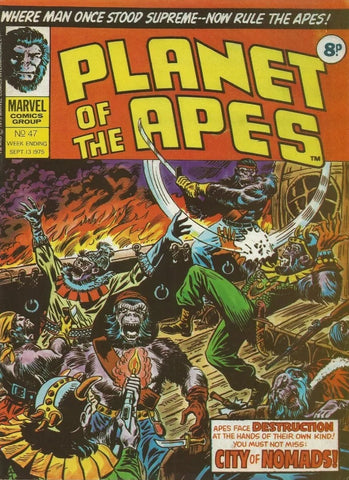 Planet of the Apes #47 - #49 (3 x Comics LOT) - Marvel Comics / British - 1975