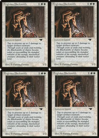 "Argivian Blacksmith" x4 - Magic The Gathering Card - Antiquities - 4-Card Playset