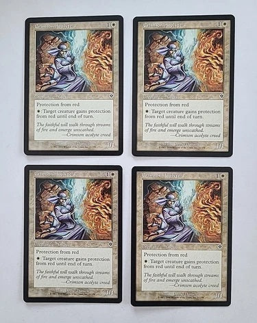 "Crimson Acolyte" x4 - Magic The Gathering - Invasion - 4-Card Playset