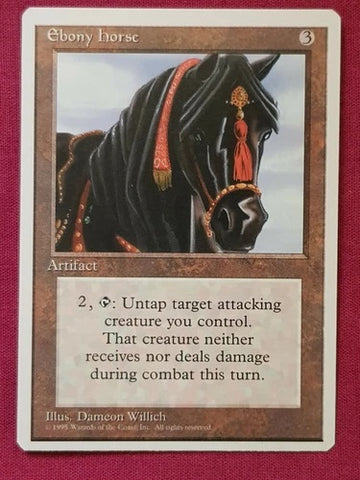 "Ebony Horse" - Magic The Gathering Card - 4th Edition
