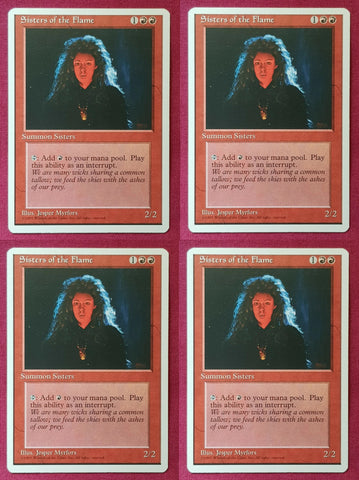 "Sisters Of The Flame" x4 - Magic The Gathering Card - 4th Edition - 4-Card Playset
