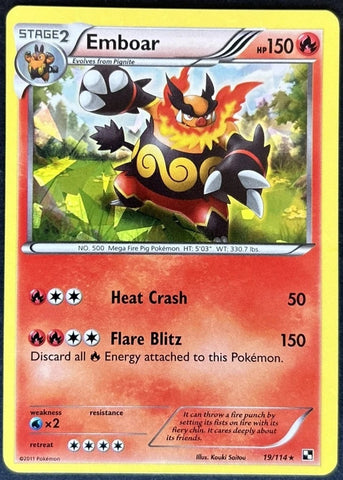 Emboar 19/114 - Pokémon Card - Black & White - NON-Holo