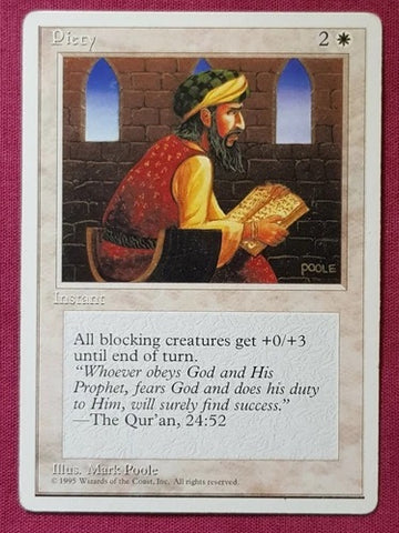 "Piety" - Magic The Gathering Card - 4th Edition